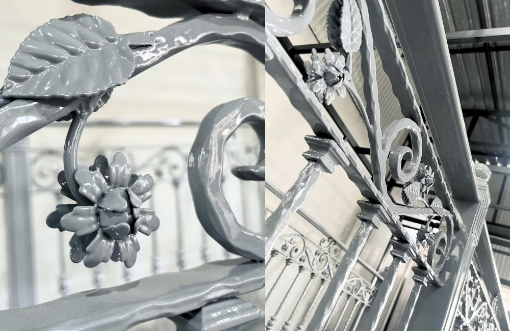 ราวระเบียงเหล็ก พ่นสี Powder Coating